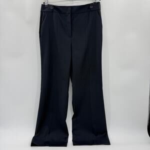 CLASSIQUES ENTIER Womens Wool Career Pants Size 12P Lightweight Wide Leg Grey